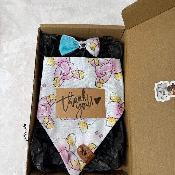 Reversible Dog & Cat Bandana | 100% Cotton | Handmade | 12" Neck | Gift‑Ready - Picture 4 of 5